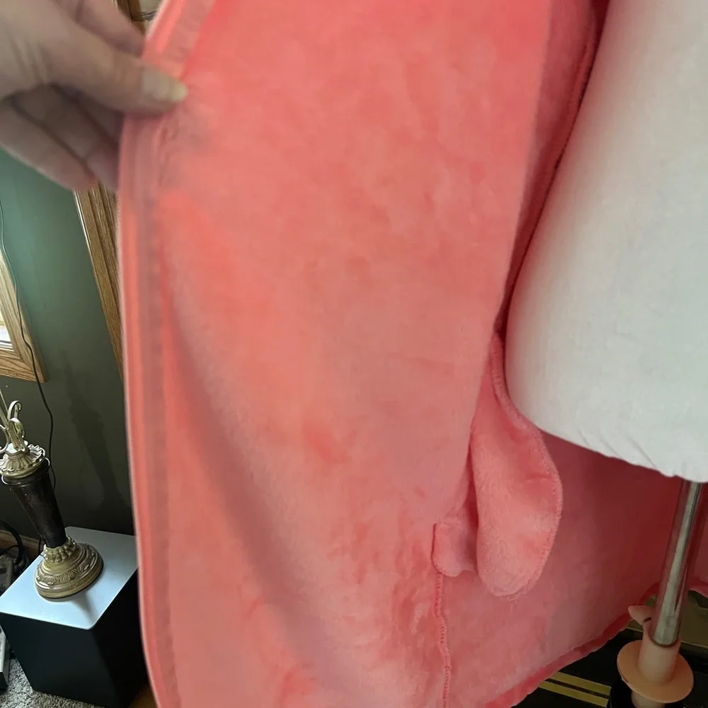 Just Love Coral Plush Zippered‎ Lounger Kimono Robe Size Medium NWOT